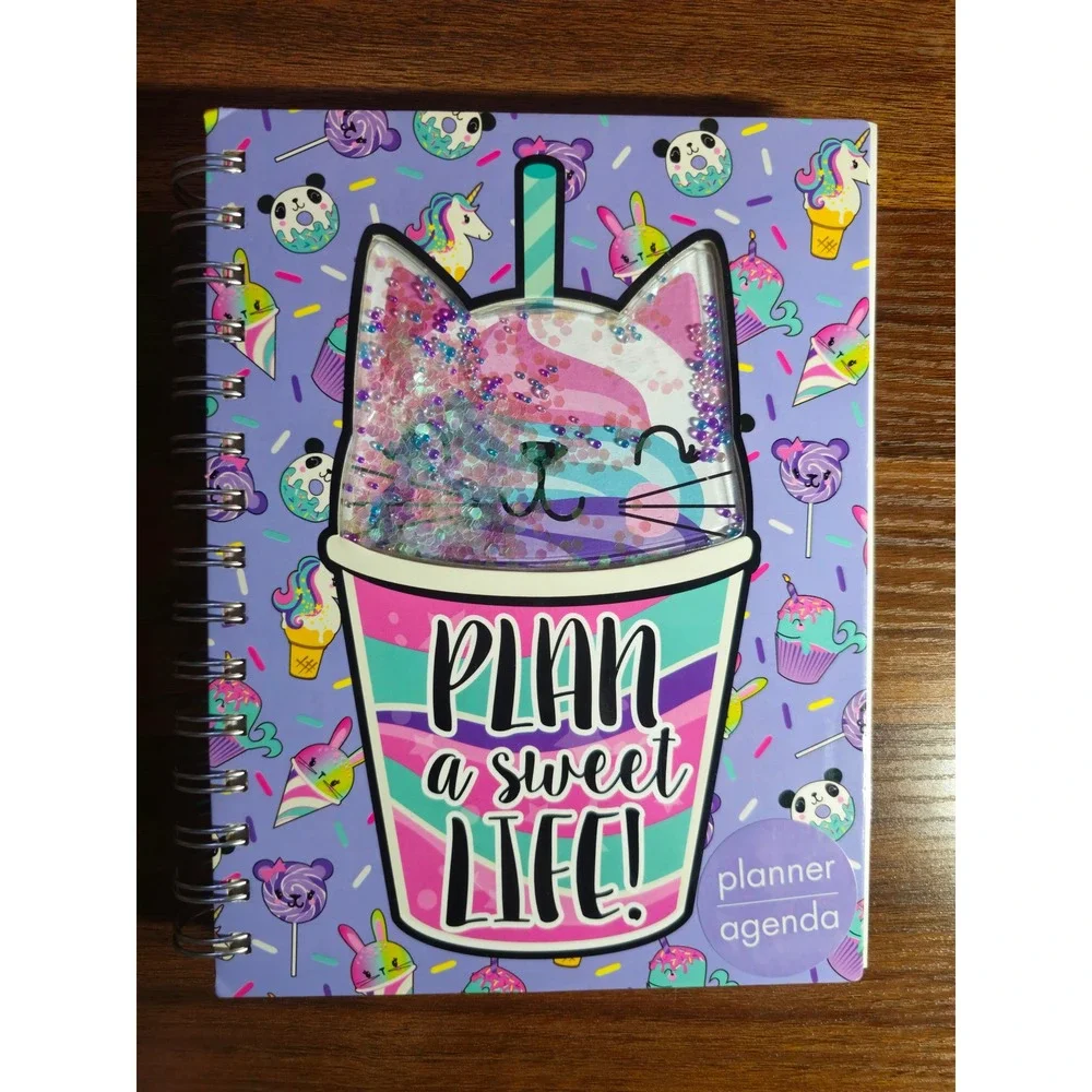 RARE Y2K Claire's Plan a Sweet Life Cat Shaker Spiral Planner with Stickers